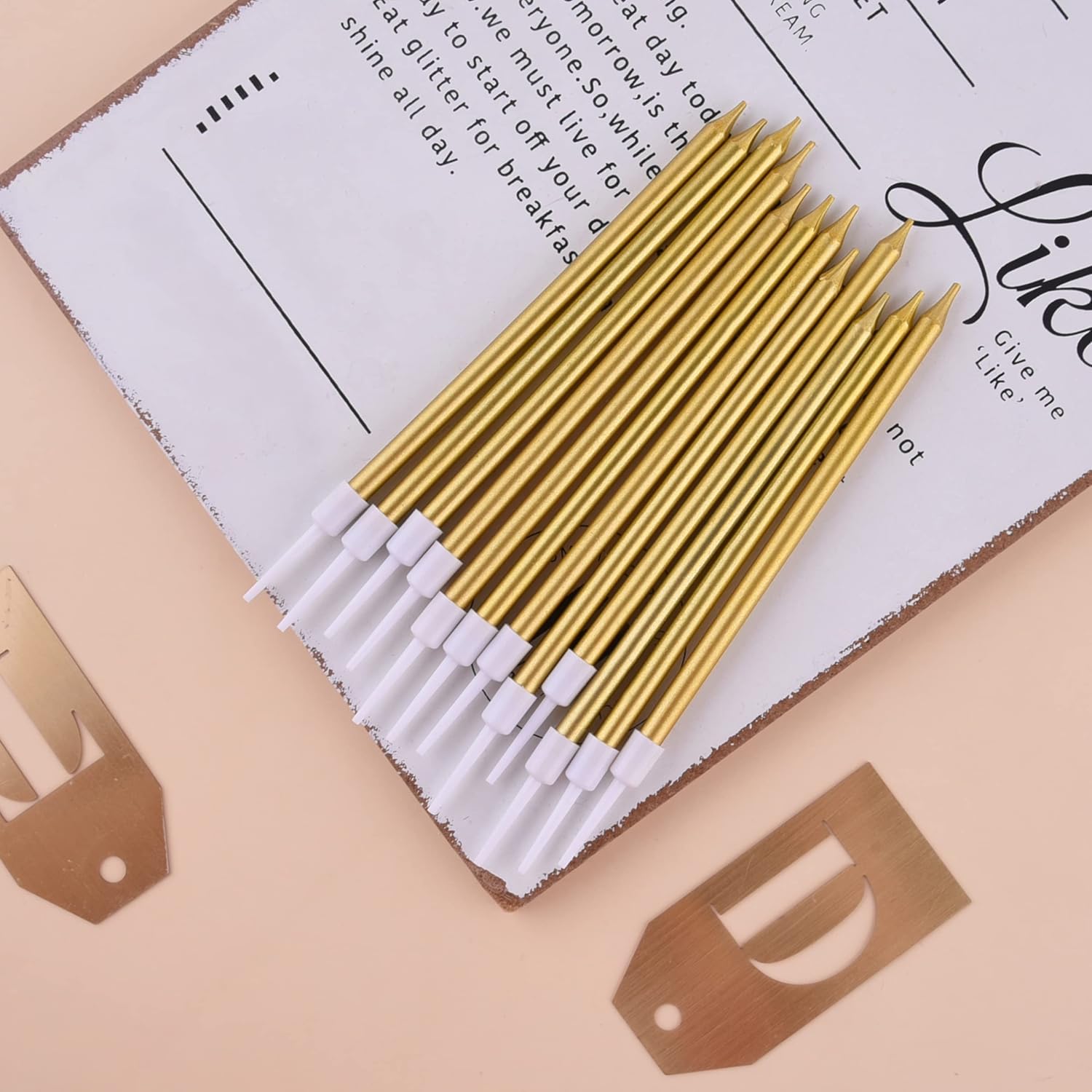 PHD CAKE Gold Long Thin Metallic Birthday Candles, Cake Candles, Birthday Parties, Wedding Decorations, Party Candles, Cake Decorations - Image 3