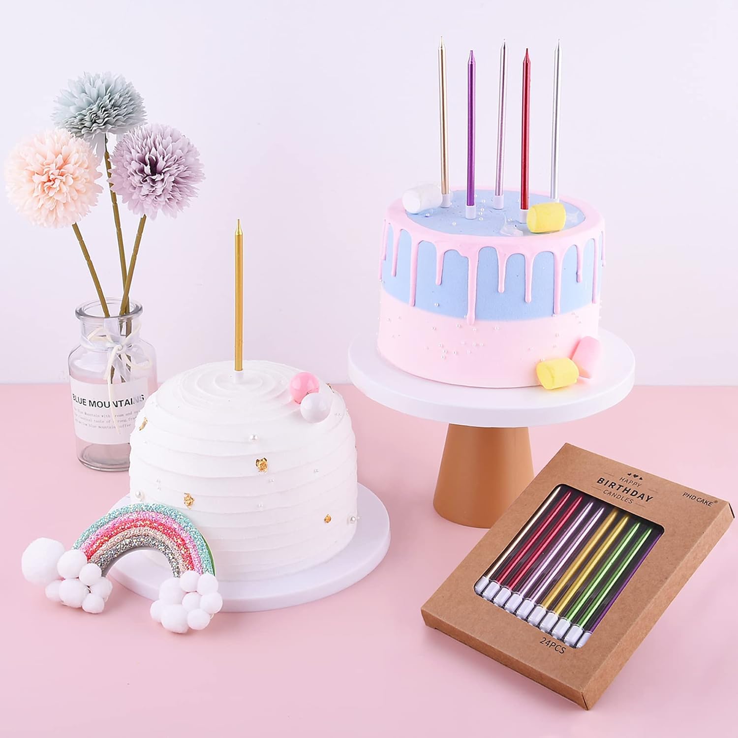 PHD CAKE Gold Long Thin Metallic Birthday Candles, Cake Candles, Birthday Parties, Wedding Decorations, Party Candles, Cake Decorations - Image 6